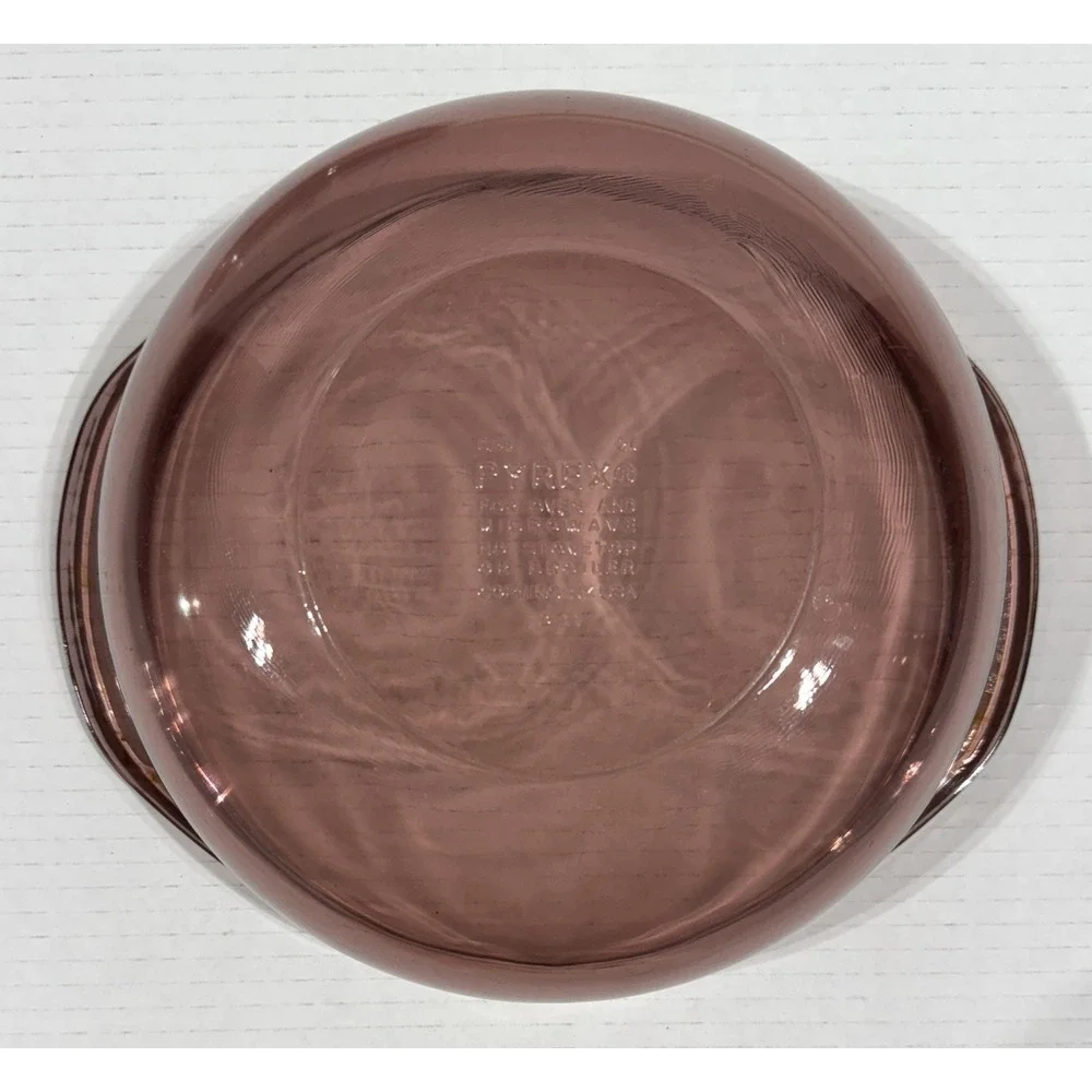 PYREX #024 Cranberry - Vintage 2 qt Casserole Dish - Pyrex Lid 624C‎